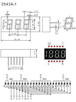 廠家直銷——0.25英寸三位半藍(lán)色LED數(shù)碼管，泛光燈應(yīng)用優(yōu)選